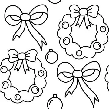 Hand drawn black and white seamless pattern with Christmas winter trees Stock Illustration