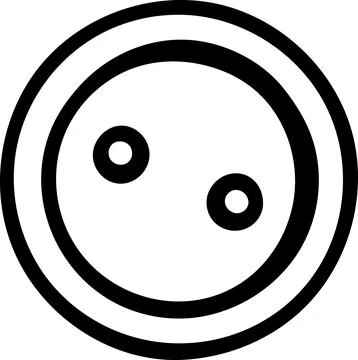 Hand-drawn black and white icon of a round sewing button, sketch style illu.. Stock Illustration