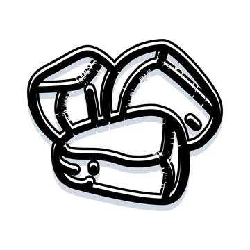 Hand drawn black and white ice cubes Stock Illustration
