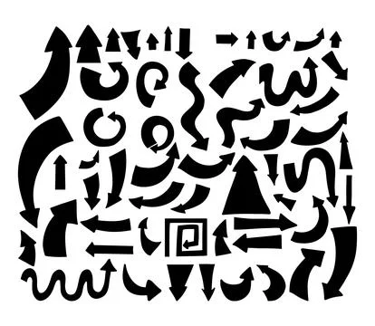 Hand Drawn black Arrow. isolate vector silhouette arrow symbols. Concept ar.. Stock Illustration