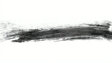 Hand drawn black brush stroke banner on white background, abstract animatio.. Stock Footage 342042761