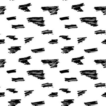 Hand drawn black brushed texture seamless pattern, vector illustration Stock Illustration