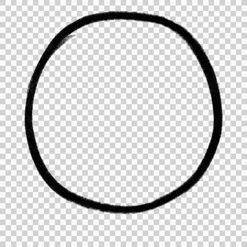 Hand Drawn Black Circle PNG	 Stock Illustration