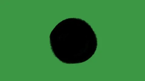 Hand-Drawn Black Circular Smudge Transition Loop on Green Screen | Doodle Ink Wi Stock Footage 318317542