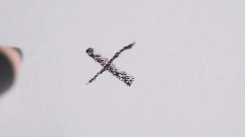 Hand drawn black cross appears. Symbol YES or prohibition. Stock Footage 258916969