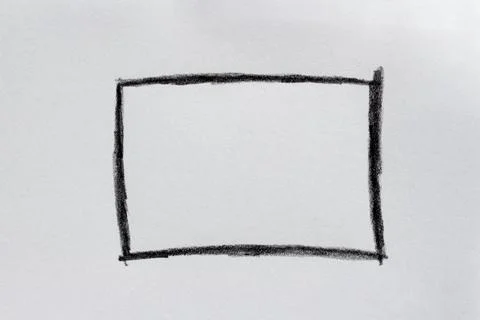 Hand drawn black frame on white paper Stock Photos