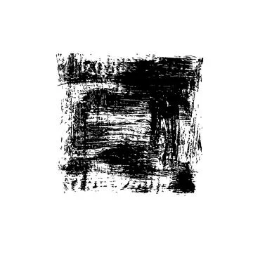 Hand drawn black grunge square with scribbles. Stock Illustration