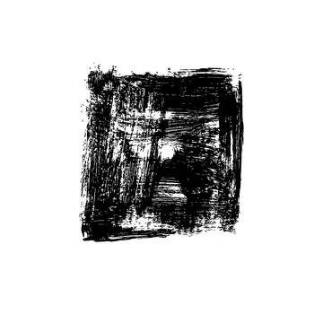 Hand drawn black grunge square with scribbles. Stock Illustration