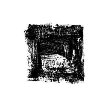 Hand drawn black grunge square with scribbles. Stock Illustration