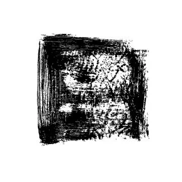 Hand drawn black grunge square with scribbles. Stock Illustration