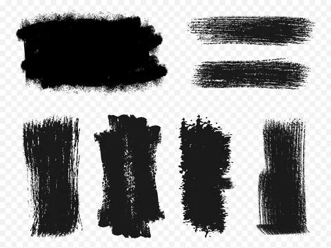 Hand-drawn black ink brush strokes and splatters. 库存插图