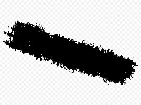 Hand-drawn black ink brush stroke on transparent background. Stock Illustration