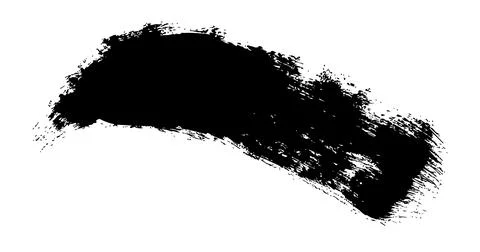 Hand drawn black Ink brushstroke and paintbrush template with splashes grunge Stock Illustration