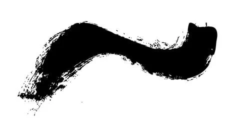 Hand drawn black Ink brushstroke and paintbrush template with splashes grunge Stock Illustration
