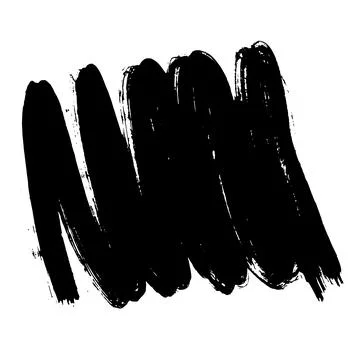 Hand Drawn Black Ink Paint Dry Brush Circle Banner Stock Illustration