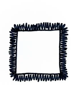 Hand Drawn Black Ink Square Frame with Rough Scribble Edges. Stock Illustration