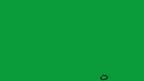 Hand Drawn Black Line Cloud Thought Bubble 2D Animation Green Screen Stock Footage 341798490