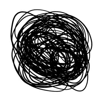 Hand drawn black line shape for text on white Stock Illustration