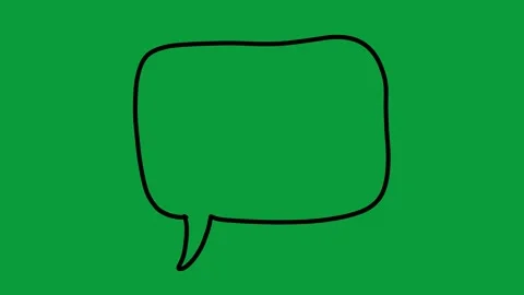 Hand Drawn Black Line Speech Bubble 2D Animation Green Screen 動画素材 341798605