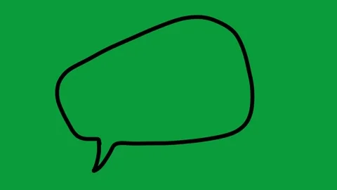 Hand Drawn Black Line Speech Bubble 2D Animation Green Screen Vidéo 341798743