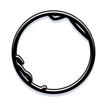 Hand drawn black outline abstract circle frame Stock Illustration