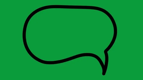 Hand Drawn Black Outline Speech Bubble 2D Animation Green Screen 库存影片 341798761