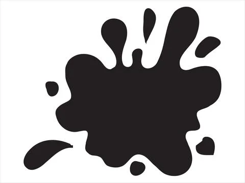 Hand drawn Black paint blob Stock Illustration