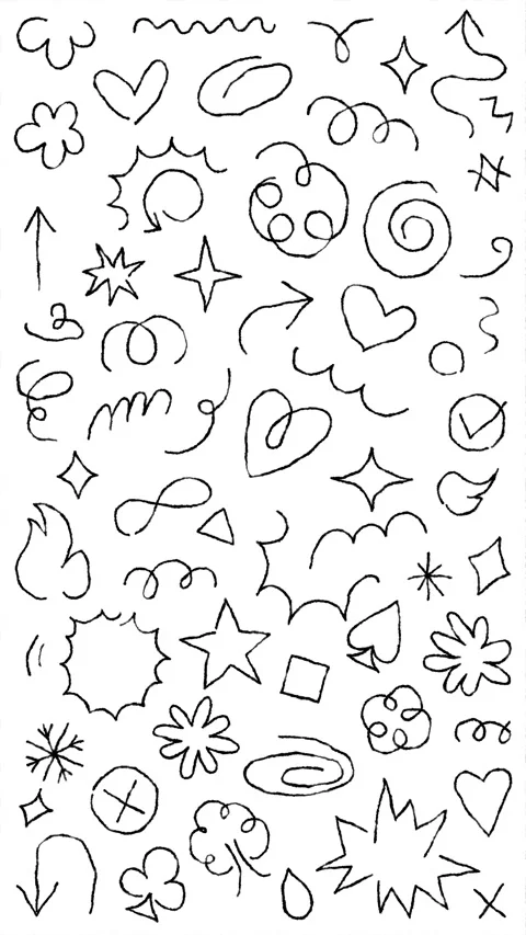 Hand Drawn Black Pencil Doodles Pattern Vertical Motion Graphic Stock Footage 303436715
