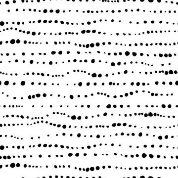 Hand drawn black points vector seamless pattern. Stock Illustration