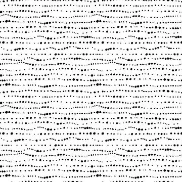 Hand drawn black points vector seamless pattern. Stock Illustration