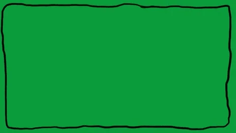 Hand Drawn Black Rectangular Frame Border 2D Animation Green Screen 動画素材 341798407