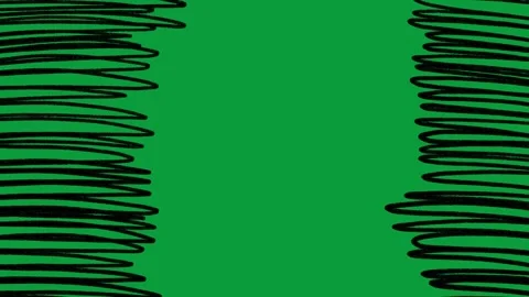 Hand Drawn Black Scribble Side Borders 2D Animation Green Screen 動画素材 341798445