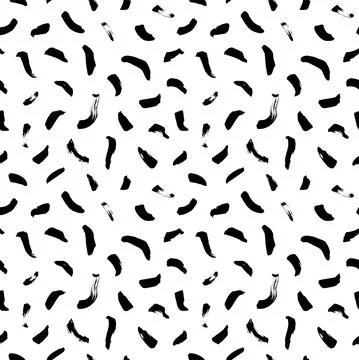 Hand drawn black scribbles vector seamless pattern Stock Illustration