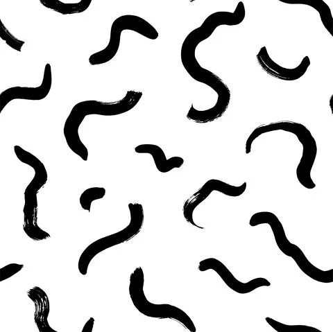Hand drawn black scribbles vector seamless pattern Stock Illustration
