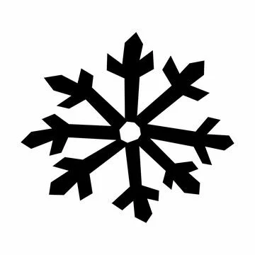 Hand drawn black snowflake icon. Usable for cards Stock Illustration