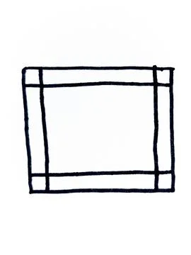 Hand Drawn Black Square Frame with Rough Ink Lines. Stock Illustration