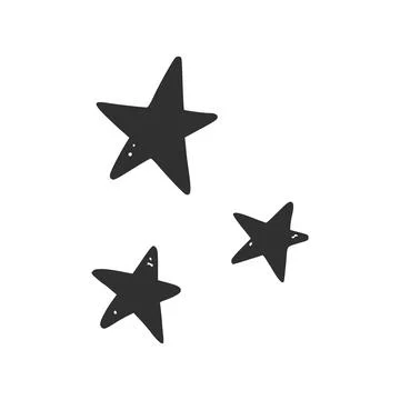 Hand drawn black star element. Stock Illustration