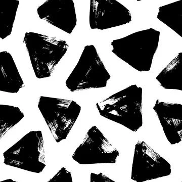 Hand drawn black triangles vector seamless pattern Stockillustratie