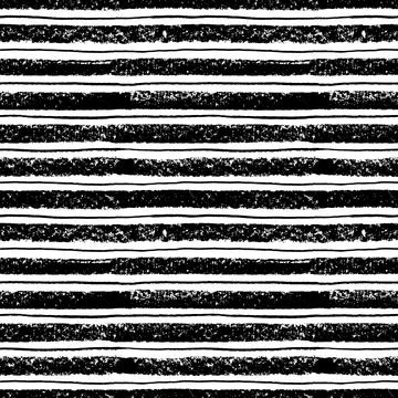 Hand drawn black vector striped seamless pattern. Stock Illustration
