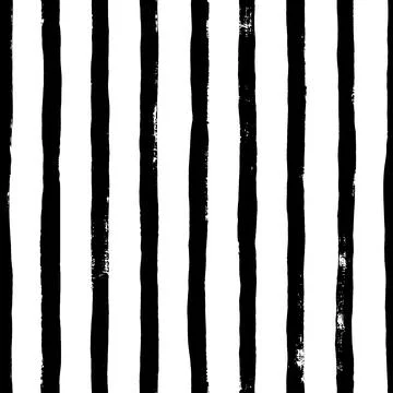 Hand drawn black vertical stripes seamless pattern Stock Illustration