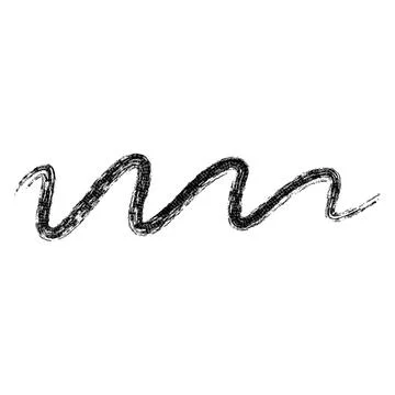 Hand drawn black wavy scribble brush stroke イラスト素材