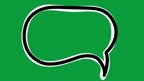 Hand Drawn Black White Line Speech Bubble 2D Animation Green Screen 動画素材 341798768