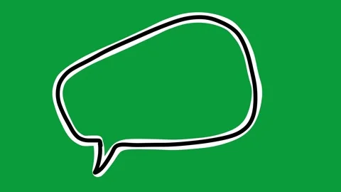 Hand Drawn Black White Outline Speech Bubble 2D Animation Green Screen Vídeo Stock 341798757