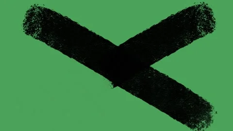 Hand-Drawn Black X Mark Brush Stroke Transition on Green Screen | Reject  Stock Footage 318317584
