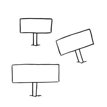 Hand drawn blank signboard Stock Illustration