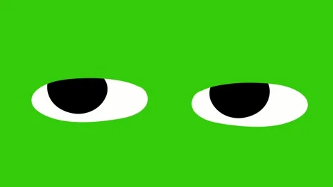 Hand Drawn Blinking Eyes Animation on Green Screen Stock Footage 328469635