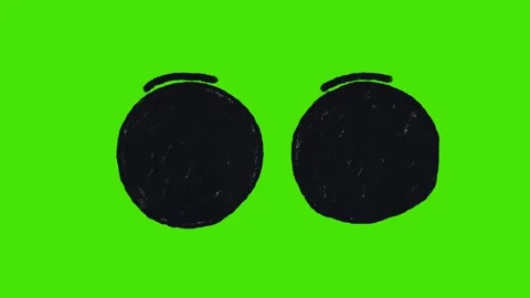 Hand Drawn Blinking Eyes Animation on Green Screen Stock Footage 328469637
