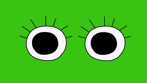 Hand Drawn Blinking Eyes Animation on Green Screen Stock Footage 328469642