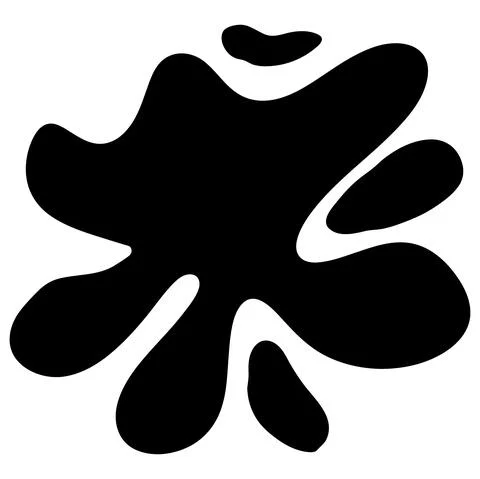 Hand drawn blob element ink paint splash stain spot splatter different shapes Stock Illustration