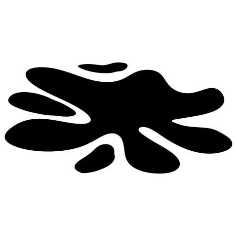 Hand drawn blob element ink paint splash stain spot splatter different shapes Stock Illustration